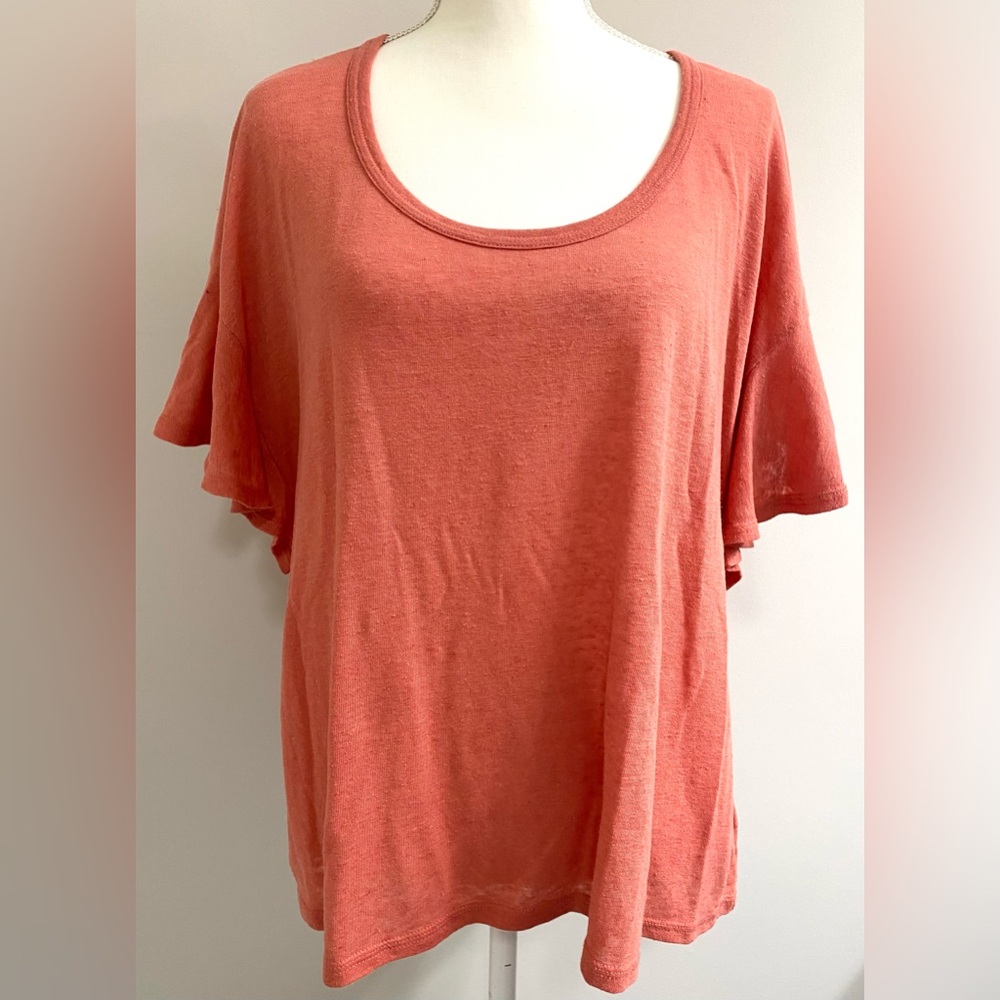 Old Navy Womens XL Orange Ruffle Top Boho Fall Eclectic Southwestern Festival - Picture 15 of 15